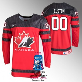 Miehille Kanada Pelipaita Custom IIHF World Championship 2023 Punainen